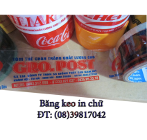 Keo trong in 2 màu xanh đỏ